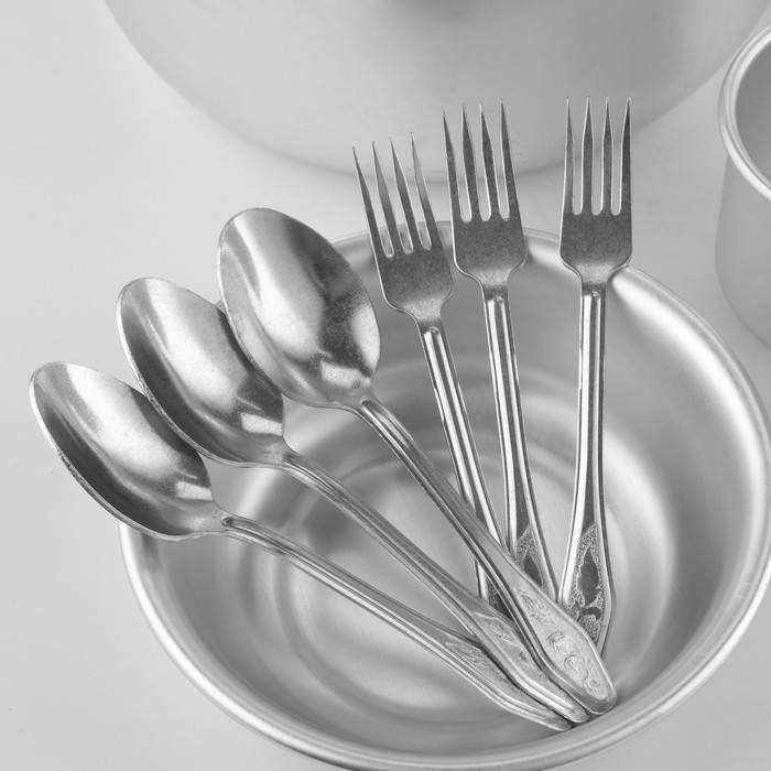 Набор походный в рюкзаке, 15 предметов, алюминиевые крышки